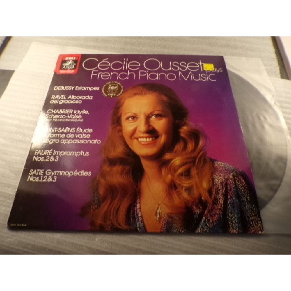 Cecile Ousset French Piano Music Vinyl LP Debussy Ravel Satie EMI Angel DS-38053